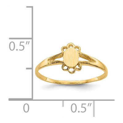 14K Yellow Gold Kids' Oval Signet Ring – view 4