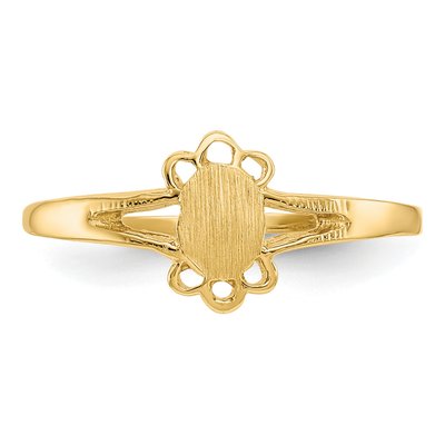 14K Yellow Gold Kids' Oval Signet Ring – view 6