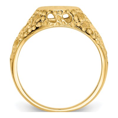 14K Yellow Gold Kids' Filigree Signet Ring – view 3