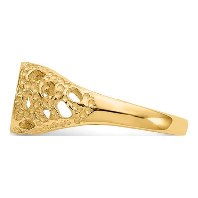 14K Yellow Gold Kids' Filigree Signet Ring – view 5