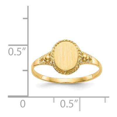 14K Yellow Gold Kids' Oval Signet Ring – view 4