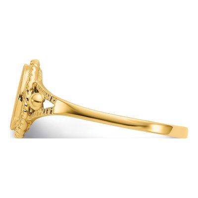 14K Yellow Gold Kids' Oval Signet Ring – view 5