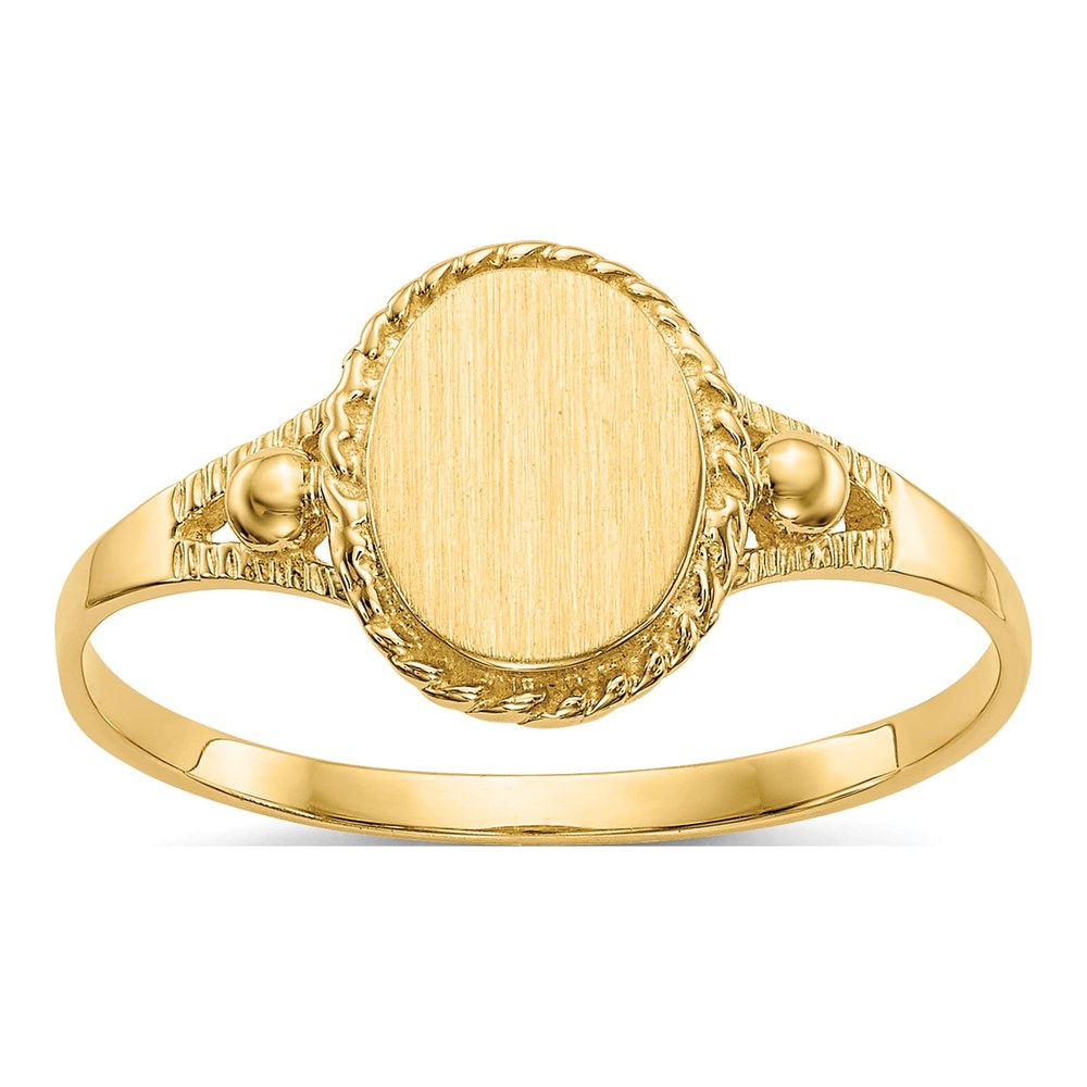 14K Yellow Gold Kids' Oval Signet Ring