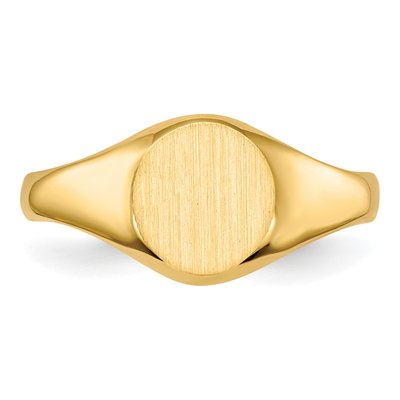 14K Yellow Gold Kids' Oval Signet Ring – view 5