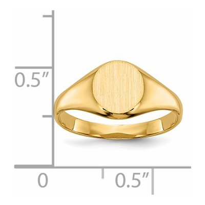 14K Yellow Gold Kids' Oval Signet Ring – view 6