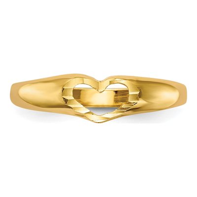 14K Yellow Gold Cut-Out Heart Baby Ring – view 5