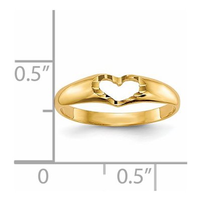 14K Yellow Gold Cut-Out Heart Baby Ring – view 6