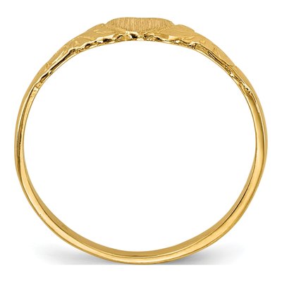 14K Yellow Gold Children's Heart Signet Ring – view 3