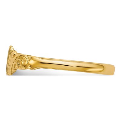 14K Yellow Gold Children's Heart Signet Ring – view 4