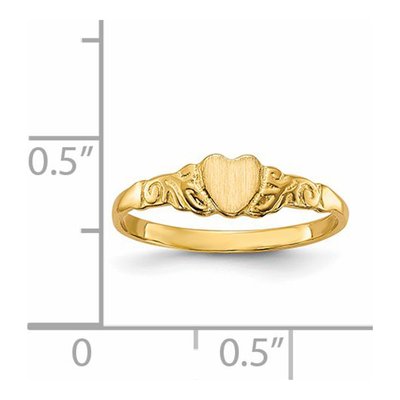 14K Yellow Gold Children's Heart Signet Ring – view 6