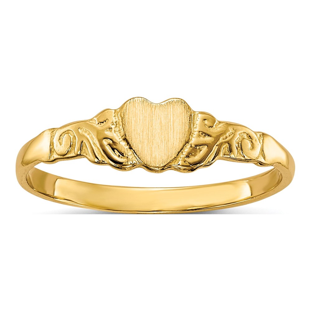 14K Yellow Gold Children's Heart Signet Ring