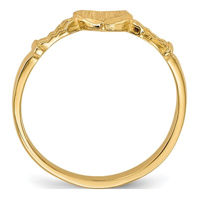14K Yellow Gold Kids' Heart Signet Ring – view 3
