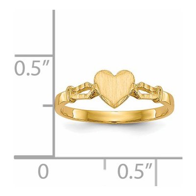 14K Yellow Gold Kids' Heart Signet Ring – view 6