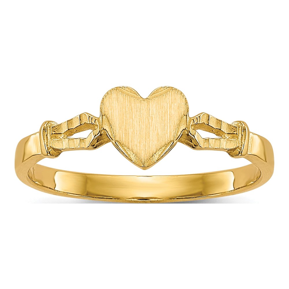 14K Yellow Gold Kids' Heart Signet Ring