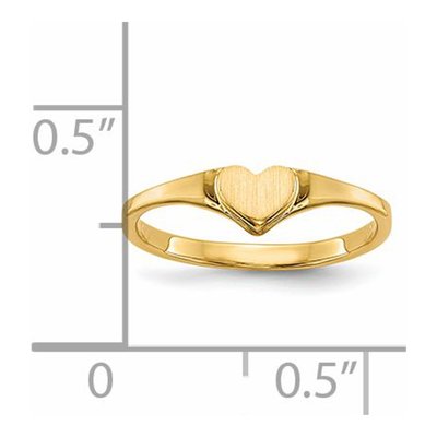 14K Yellow Gold Kids' Heart Signet Ring – view 6