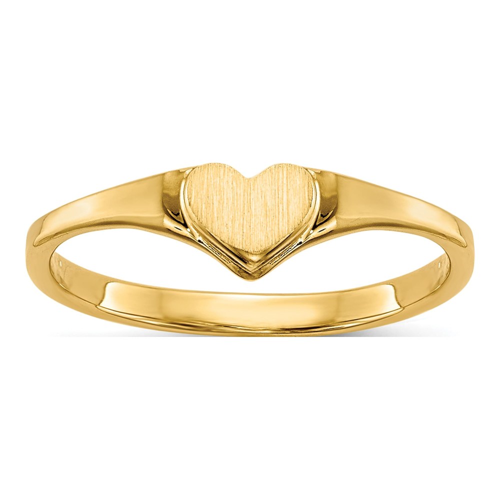 14K Yellow Gold Kids' Heart Signet Ring
