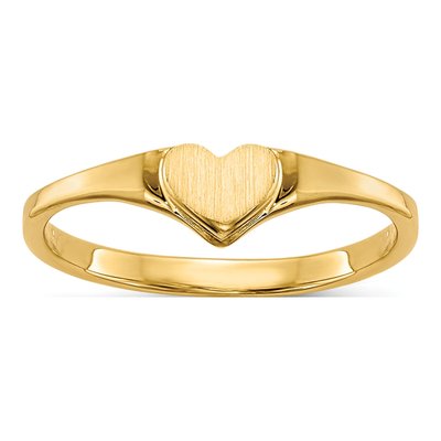 14K Yellow Gold Kids' Heart Signet Ring