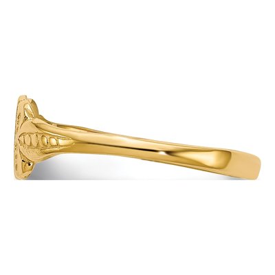 14K Yellow Gold Kids' Fancy Oval Signet Ring – view 4