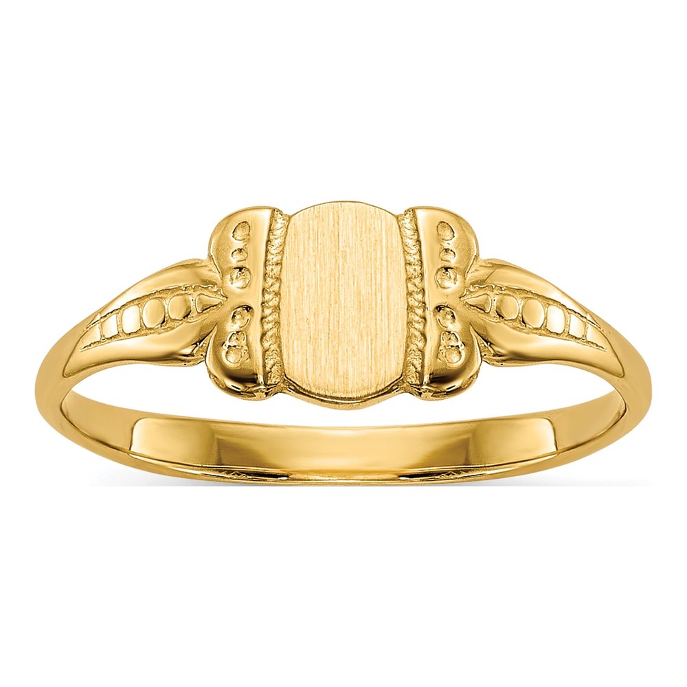 14K Yellow Gold Kids' Fancy Oval Signet Ring