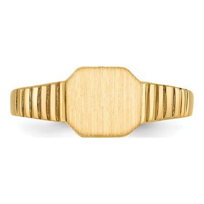 14K Yellow Gold Kids' Octagonal Signet Ring – view 5