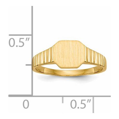14K Yellow Gold Kids' Octagonal Signet Ring – view 6
