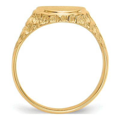 Men's 14K Yellow Gold Oval Nugget Signet Ring – view 3