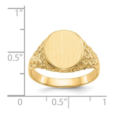 Men's 14K Yellow Gold Oval Nugget Signet Ring – view 6