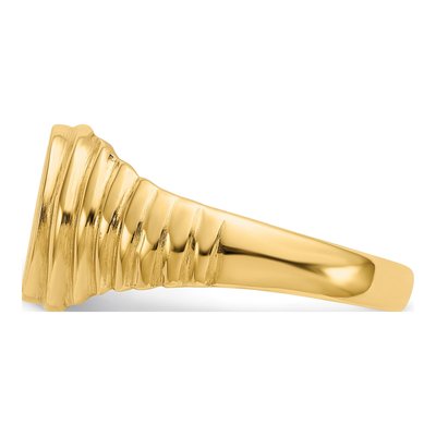 Men's 14K Yellow Gold Oval Signet Ring – view 4