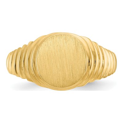 Men's 14K Yellow Gold Oval Signet Ring – view 5