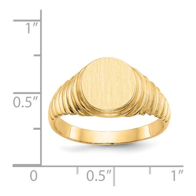 Men's 14K Yellow Gold Oval Signet Ring – view 6