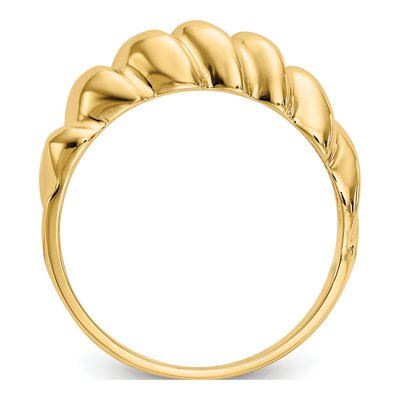 14K Yellow Gold Twisted Dome Ring – view 3