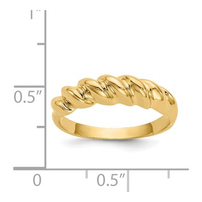 14K Yellow Gold Twisted Dome Ring – view 4