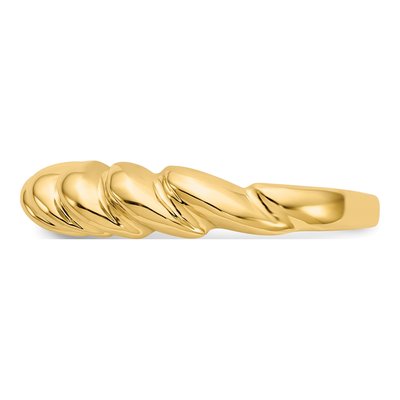 14K Yellow Gold Twisted Dome Ring – view 5