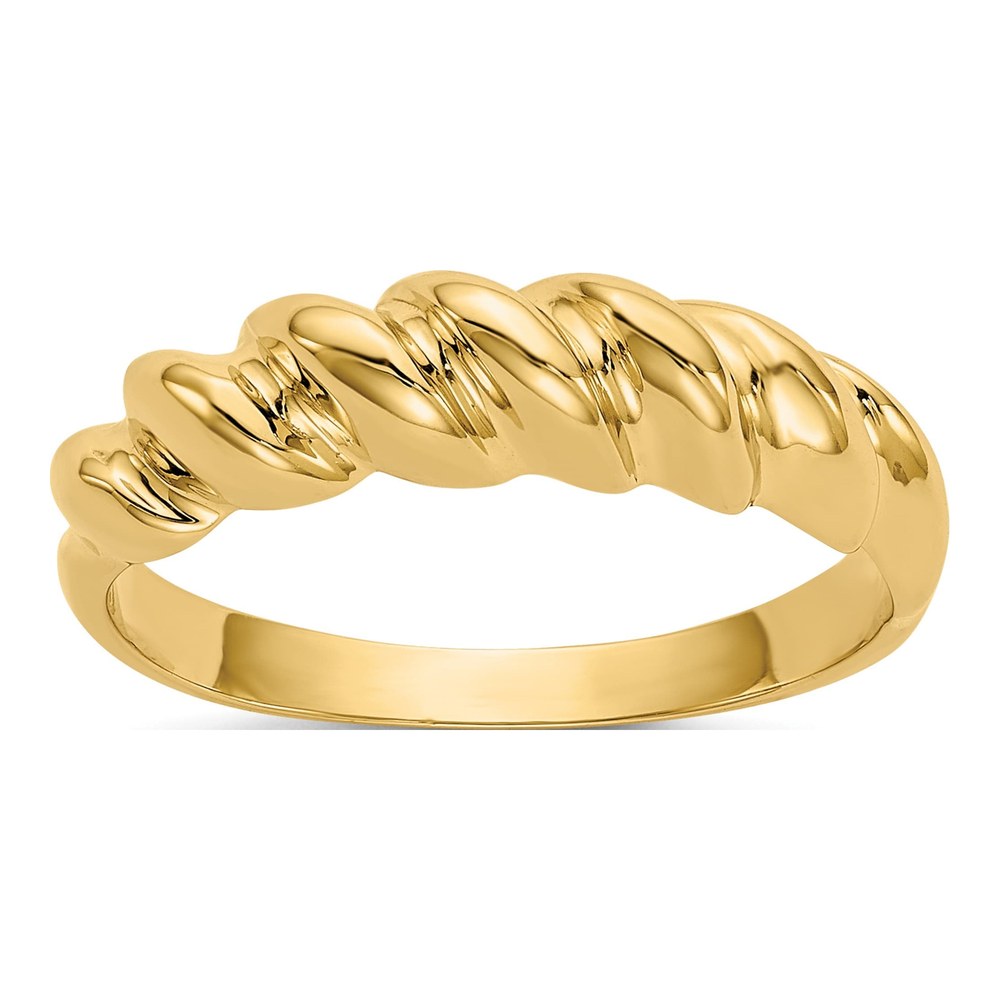 14K Yellow Gold Twisted Dome Ring