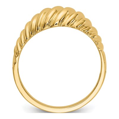14K Yellow Gold Scalloped Dome Ring – view 3