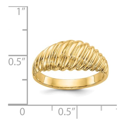 14K Yellow Gold Scalloped Dome Ring – view 4