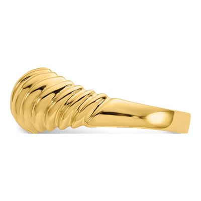 14K Yellow Gold Scalloped Dome Ring – view 5