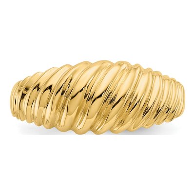 14K Yellow Gold Scalloped Dome Ring – view 6