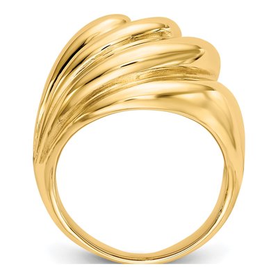 14K Yellow Gold Swirl Dome Ring – view 3