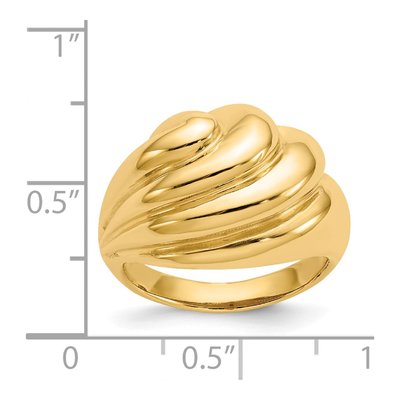 14K Yellow Gold Swirl Dome Ring – view 4