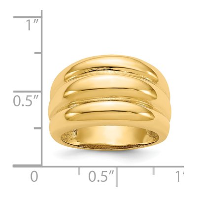14K Yellow Gold Scalloped Dome Ring – view 4