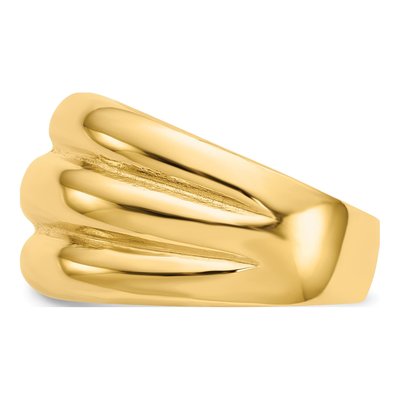 14K Yellow Gold Scalloped Dome Ring – view 5