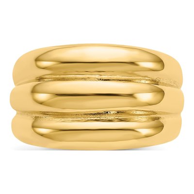14K Yellow Gold Scalloped Dome Ring – view 6