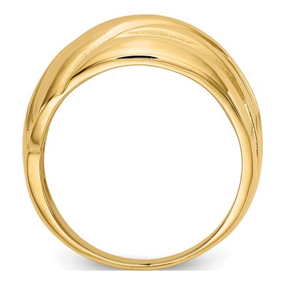 14K Yellow Gold Scalloped Dome Ring – view 3