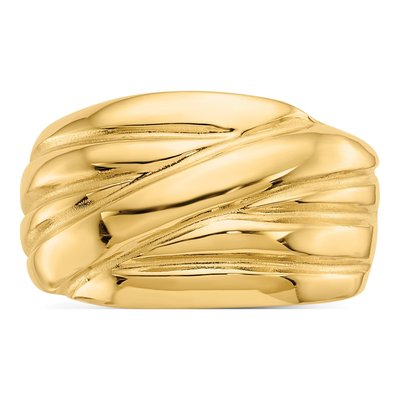 14K Yellow Gold Scalloped Dome Ring – view 6