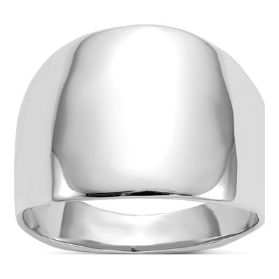 14K White Gold Dome Ring