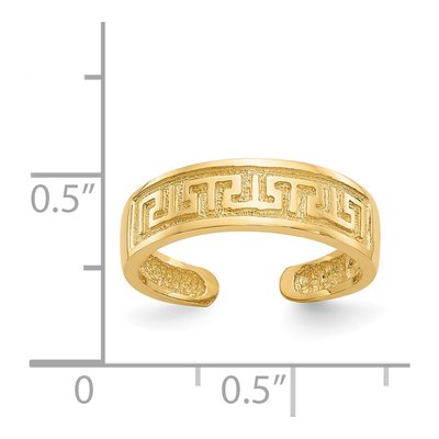 14K Yellow Gold Greek Key Toe Ring – view 6