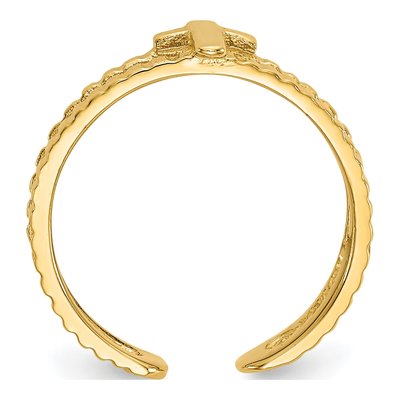 14K Yellow Gold Cross Toe Ring – view 3