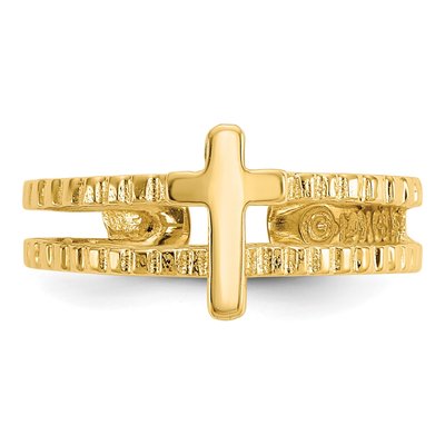 14K Yellow Gold Cross Toe Ring – view 5