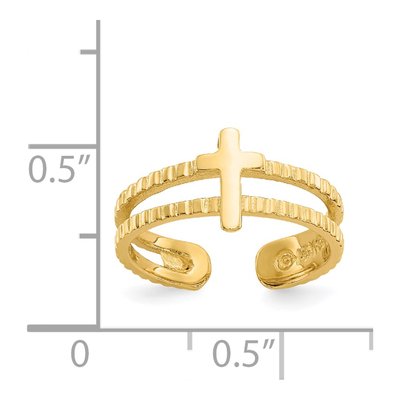 14K Yellow Gold Cross Toe Ring – view 6